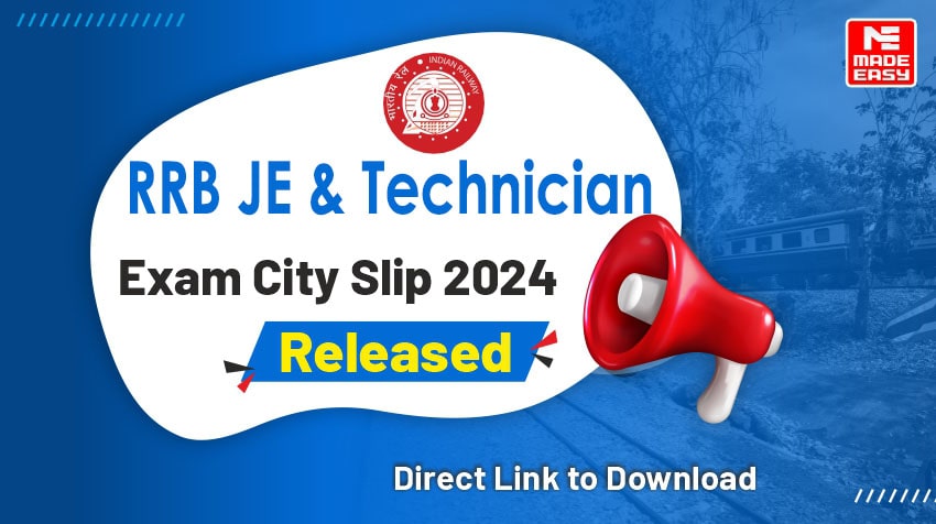 RRB JE & Technician Exam City Slip 2024 Released – Download Now 1 RRB JE & Technician Exam City Slip 2024 Released – Download Now