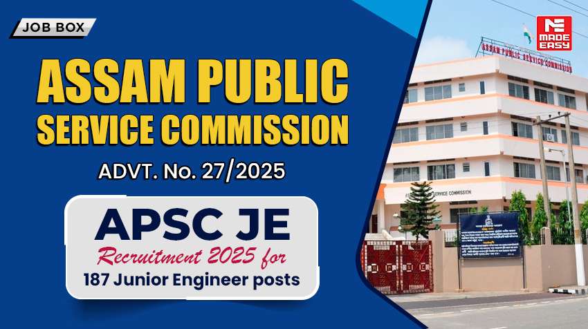 APSC JE Recruitment 2025 for 187 Junior Engineer Vacancies 1 APSC JE Recruitment 2025 for 187 Junior Engineer Vacancies