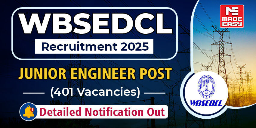 WBSEDCL Recruitment 2025: Junior Engineer Notification Out for 401 Vacancies 1 WBSEDCL JE Recruitment 2025